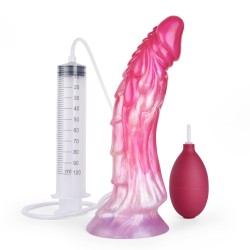 ejaculating peachy colorful realistic dildo 09