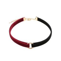 blackred o ring velvet collar