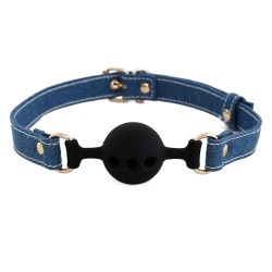 denim strap with silicone mouth ball